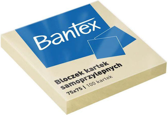 Bantex Sticky Notes 75x75 Mm 100 Sheets Yellow
