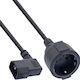 InLine IEC C14 / Schuko - IEC C14 / Schuko Cable 0.5m Μαύρο