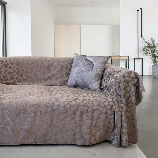 Linea Home Stein Zweisitzer-Sofa Überwurf P180xM240cm Mocha
