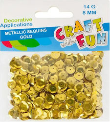 Craft Fun Κατασκευές Διασκεδαστικές Μεταλλικές Πούλιες Κύκλοι 8mm Χρυσοί 231683