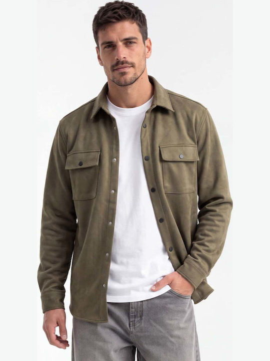 Ben Tailor Alcantara Μακρυμάνικo Overshirt Χακι
