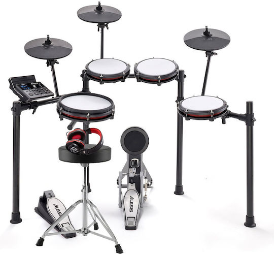 Alesis Elektronische Drumsets Nitro mit Hocker, Mit Kopfhörern & Baguettes