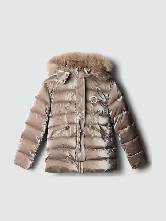 Evita Kids Short Fur with Lining & Hood Elephant