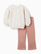 Kids Sweatpants Set White-Salmon