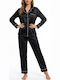 Lovelx Homewear Set De Pijamale Dama De Iarnă Negru