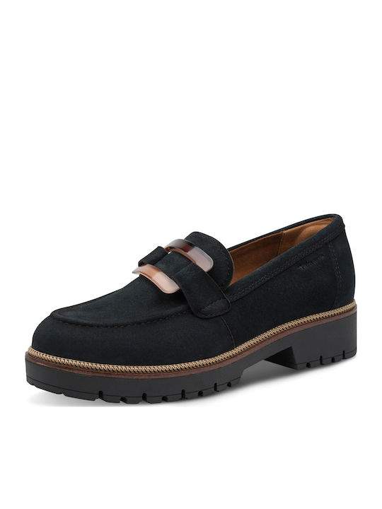 Leder Damen Mokassins in Blau Farbe