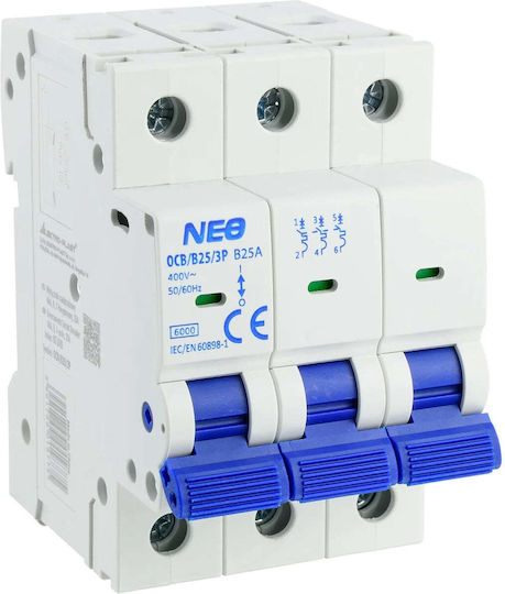 Elektro Plast Automatischer Leistungsschalter 25A Dreipolig 87.635