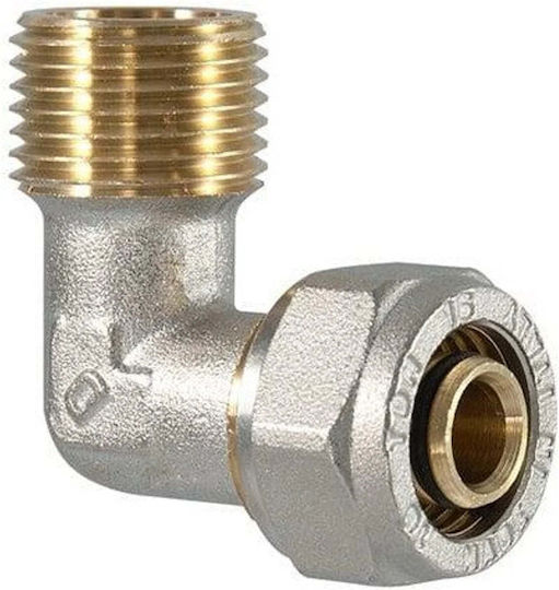 Tdm Brass Γωνιακός Σύνδεσμος Σπείρωμα 1/2 X16x2 I