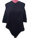 Women's Knitted Poncho Black