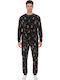 Dreams by Joyce Xmas Winter Herrenpyjama Schwarz