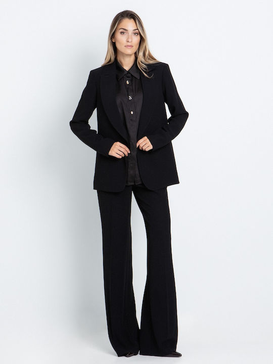 Toi&Moi Long Women's Black Crepe Blazer