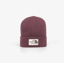 The North Face Logo Box Beanie Ανδρικός Σκούφος Πλεκτός σε Μπορντό χρώμα The North Face Logo Box Beanie Ανδρικός Σκούφος Πλεκτός σε Μπορντό χρώμα