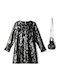 Girls' Long-Sleeved Velvet Dress Black