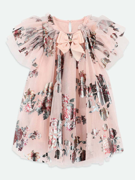Rochie pentru copii din tulle Floral Roz