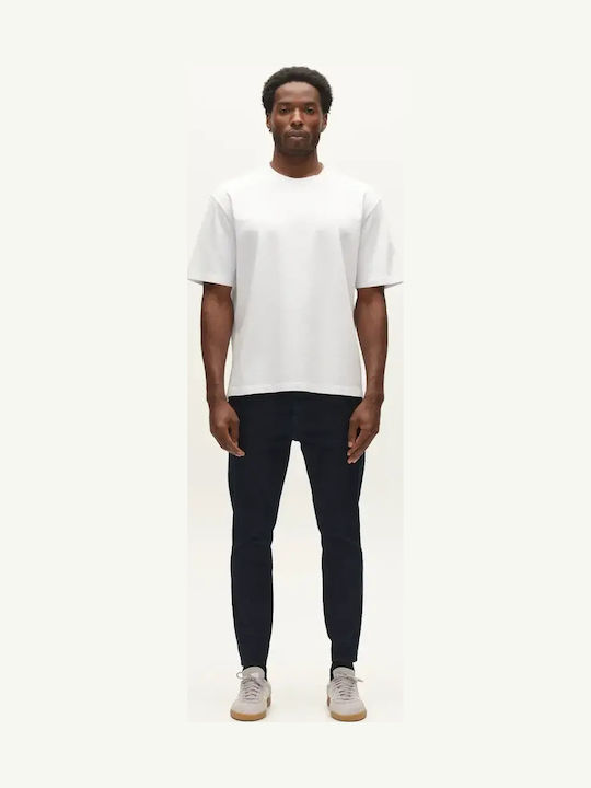 Alex Men's Jeans Pants Cropped Relaxed Tapered Fit Dark Blue