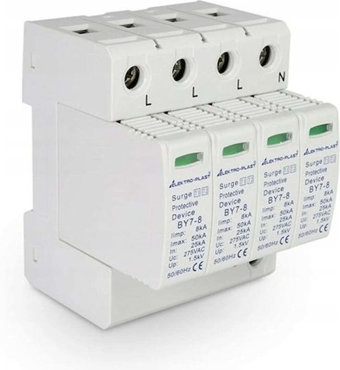 Elektro Plast Мълниезащитен Панел Четириполюсен Максимален Разряден Ток 8kA