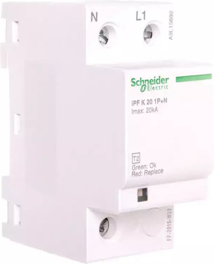 Schneider Electric Мълниезащитен Панел Тип T2 Еднополюсен Максимален Разряден Ток 65kA