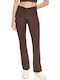 Damen Jogginghosen Hohe Taille Schokoladenfarbe