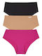 Women's Slip 3Pack Beige-Black-Fuchsia