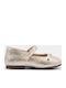 Kids Ballerinas with Hook & Loop Closure Fabric Gold