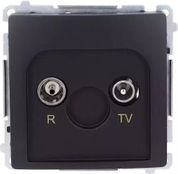 Kontakt-Simon TV-Antennensteckdose Grundlegend in Schwarz Farbe BMZAR1 1.01 49
