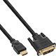 InLine DVI-Kabel DVI-D-Stecker männlich - 0,3 m Schwarz 17658P