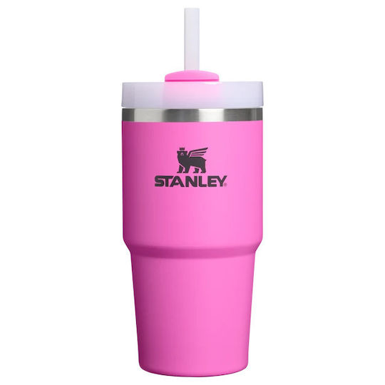 Stanley Stanley Thermosflasche Rostfreier Stahl BPA-frei 590ml Rosa mit Stroh und Handgriff