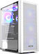 PCCOOLER MA100 Gaming Midi Tower Carcasă PC cu Iluminare ARGB Albă