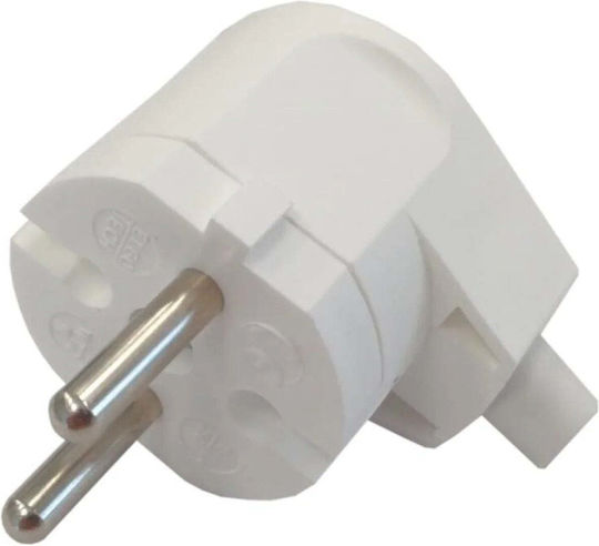 Düwi Γωνιακό Φις Λευκό Χωρίς Γείωση 2p Ip20 250v 16 A 24032