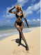 Ophelia's Dream Sexy Bodysuits Schwarzes Catsuit mit Handschuhen