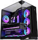 GameMax NEX C56 VC WH Gaming Midi-Turm Computergehäuse mit Seitenfenster Schwarz