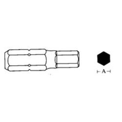 Jonnesway Μύτη Εξάγωνη Allen 6x75mm 6-γωνη 10mm D175h60
