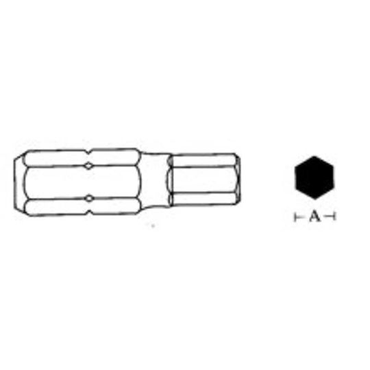 Jonnesway Allen Hex Screwdriver Bit 6x75mm Hex 10mm D175h60