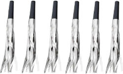 Set 6 Fluierături cu ciucuri Flippy Plastic Argintii