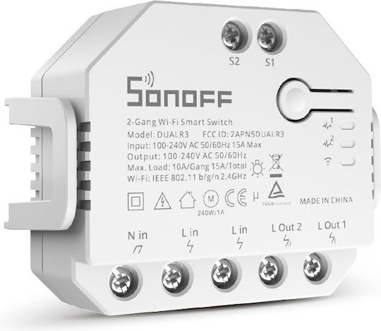 Sonoff Smart Switch 2 Καναλιών Wi-Fi 15A