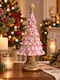 Beleuchtetes Weihnachtsdekorationen mit Bäumen 40cm Batterie Rosa