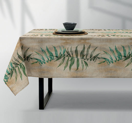 Lino Home Καρέ Foresta Εκρού-πράσινο 80x80εκ.