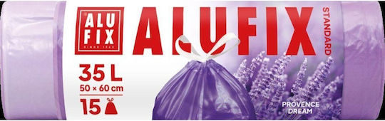 Alufix Ароматични Торби за Смет Многоиздръжливи Капацитет 35lt 60x50cm 15бр Лилави