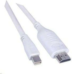 PremiumCord Mini-DisplayPort-Stecker - HDMI-Stecker Kabel 3m Weiß