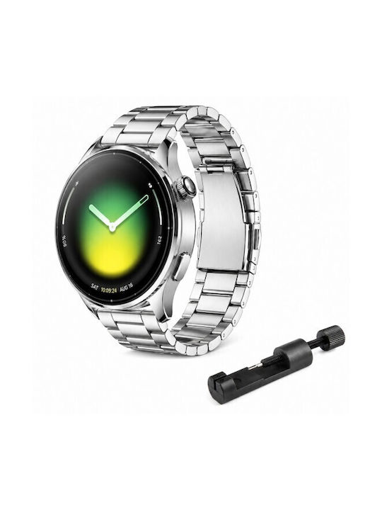 Microcenter Collection Stainless Steel Amazfit Bip 6 46mm + Εργαλείο Ρύθμισης Silver