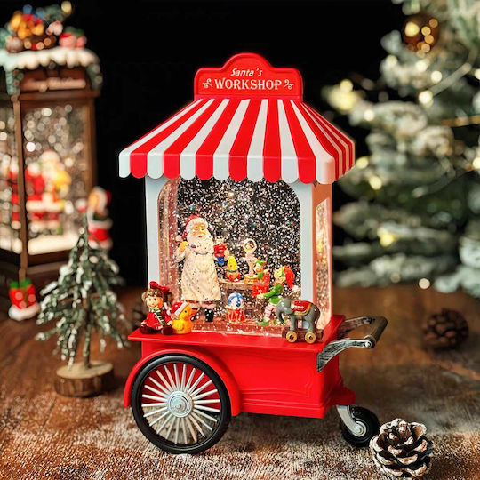 Weihnachts Schneekugel Beleuchtet mit Weihnachtsmann Batterie 17,5x9x27cm