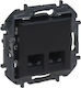 Legrand Doppelter Netzwerksteckdose RJ45 Typ Cat5e in Schwarz Farbe 863560B