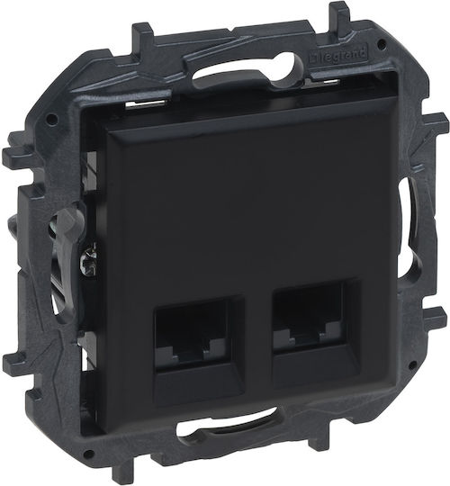 Legrand Doppelter Netzwerksteckdose RJ45 Typ Cat5e in Schwarz Farbe 863560B