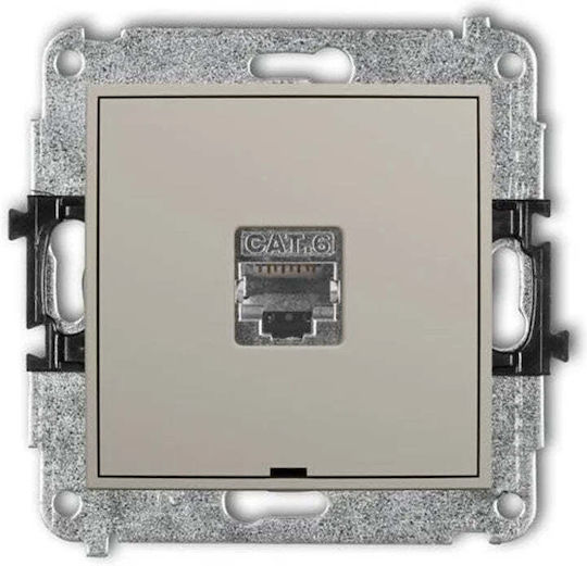 Karlik Single Network Socket Mechanism RJ45 Cat5e Type in Brown Colour