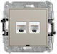 Karlik Doppelter Mechanismus Netzwerksteckdose RJ45 Typ Cat5e in Braune Farbe 60MGKBO-2