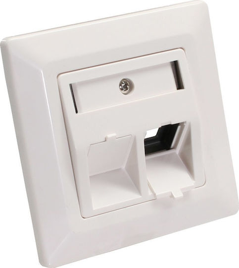 InLine Einzeln Netzwerksteckdose RJ45 mit Rahmen in Weißer Farbe