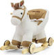 Milly Mally Polly Wooden Rocking Horse Toy with Sounds for Weight up to 30kg White