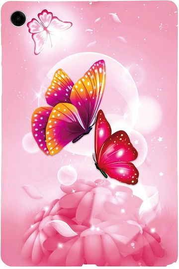 Silikon Hülle Pinke Schmetterlinge Samsung Galaxy Tab A9+/Tab A11+