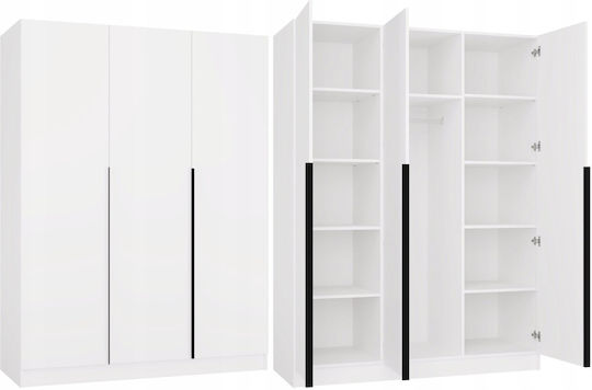 Senso 3D Dulap Ușă Triplă Negru 150x56.5x200cm