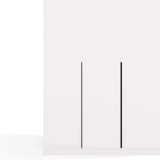 Senso 3d Τρίφυλλη Ντουλάπα Μαύρη 150x56.5x200cm